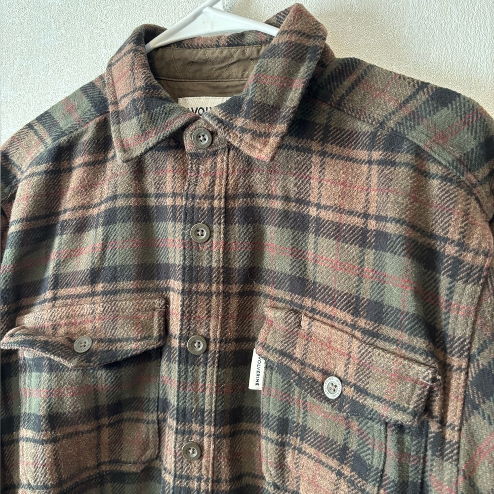 Wolverine | Brown and Green Plaid Casual Shirt | Size Medium - Picture 2 of 6